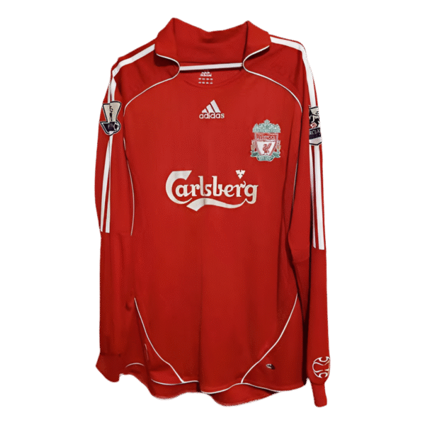 camiseta liverpool 06/07 local manga larga