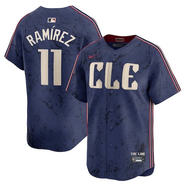 camisa mlb cleveland azul ramírez